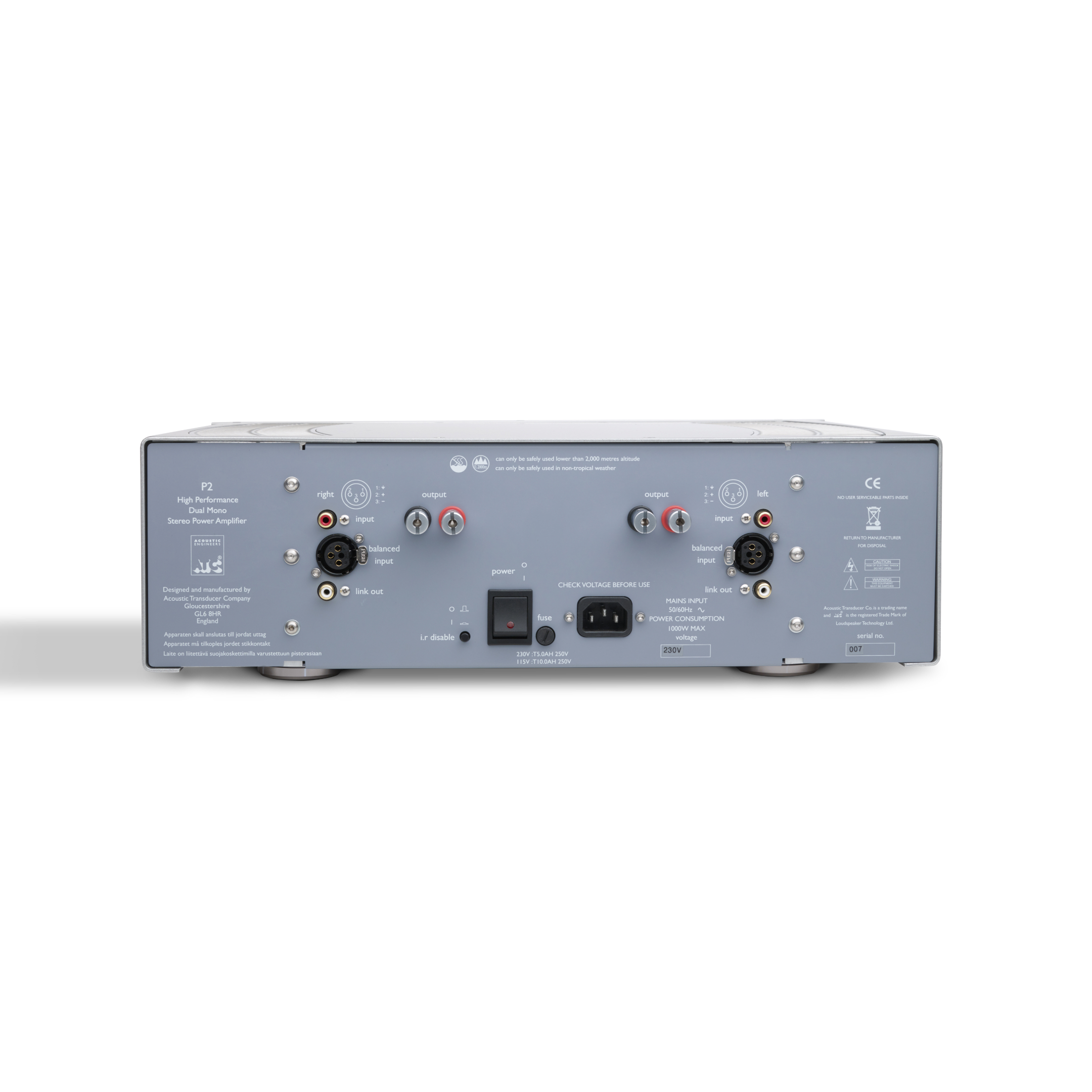 ATC P2 Amplifier Rear