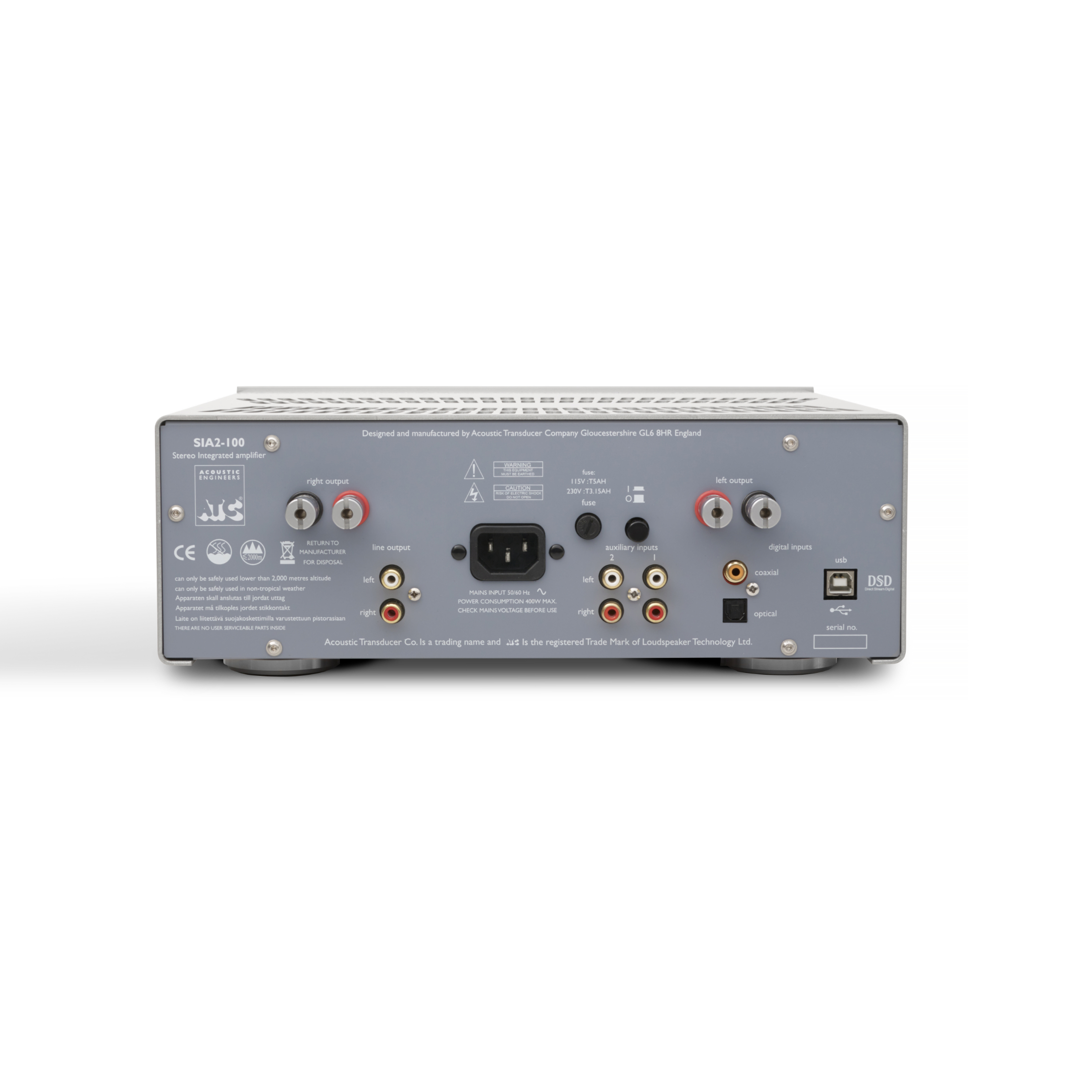 ATC SIA2-100 Integrated Amplifier Rear ATC SIA2-100 Integrated Amplifier Rear