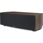 Revel Performa4 C245 walnut Front angle grill on Revel Performa4 C245 - Walnut with Grill Attached