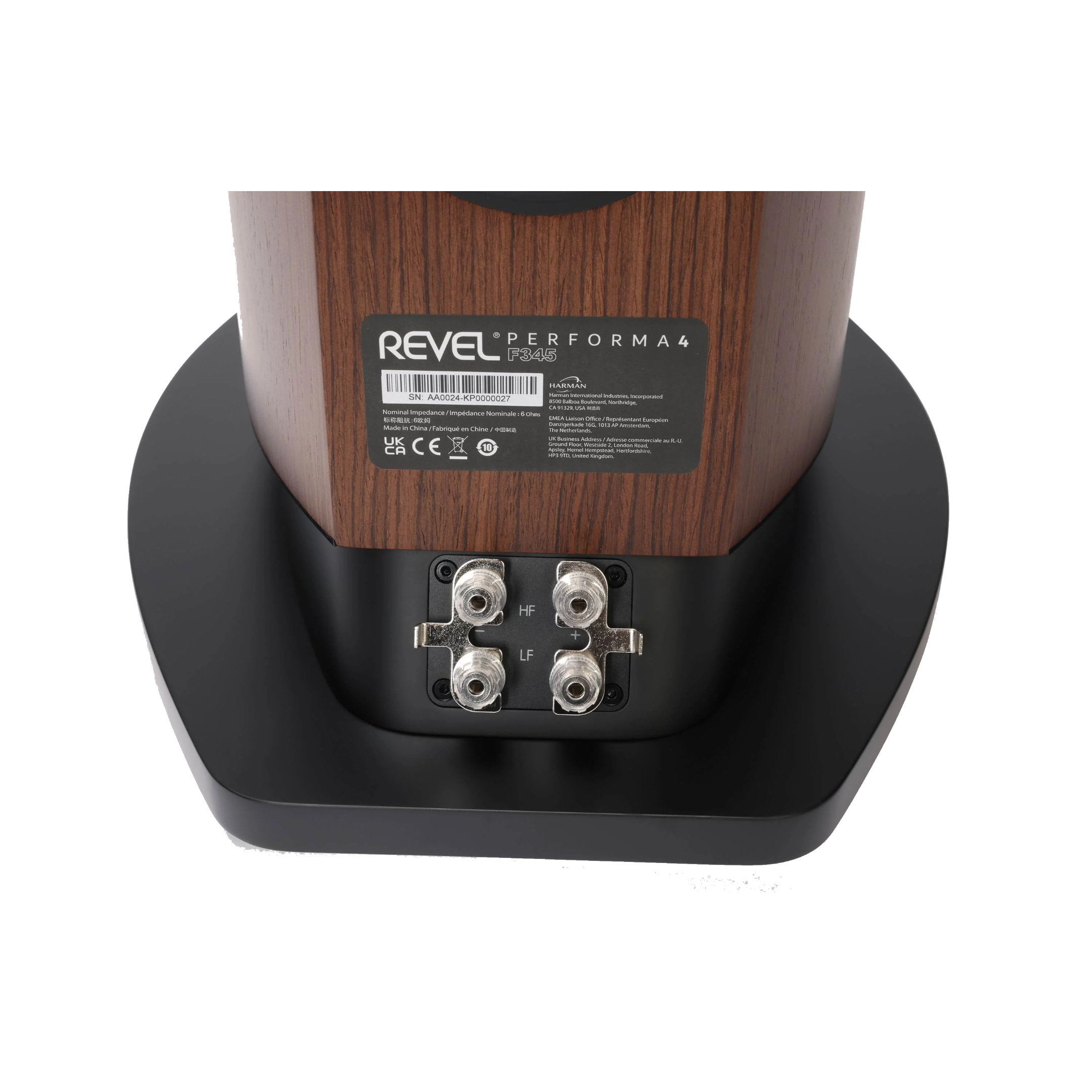 Revel Performa4 F345 - Walnut Binding Posts