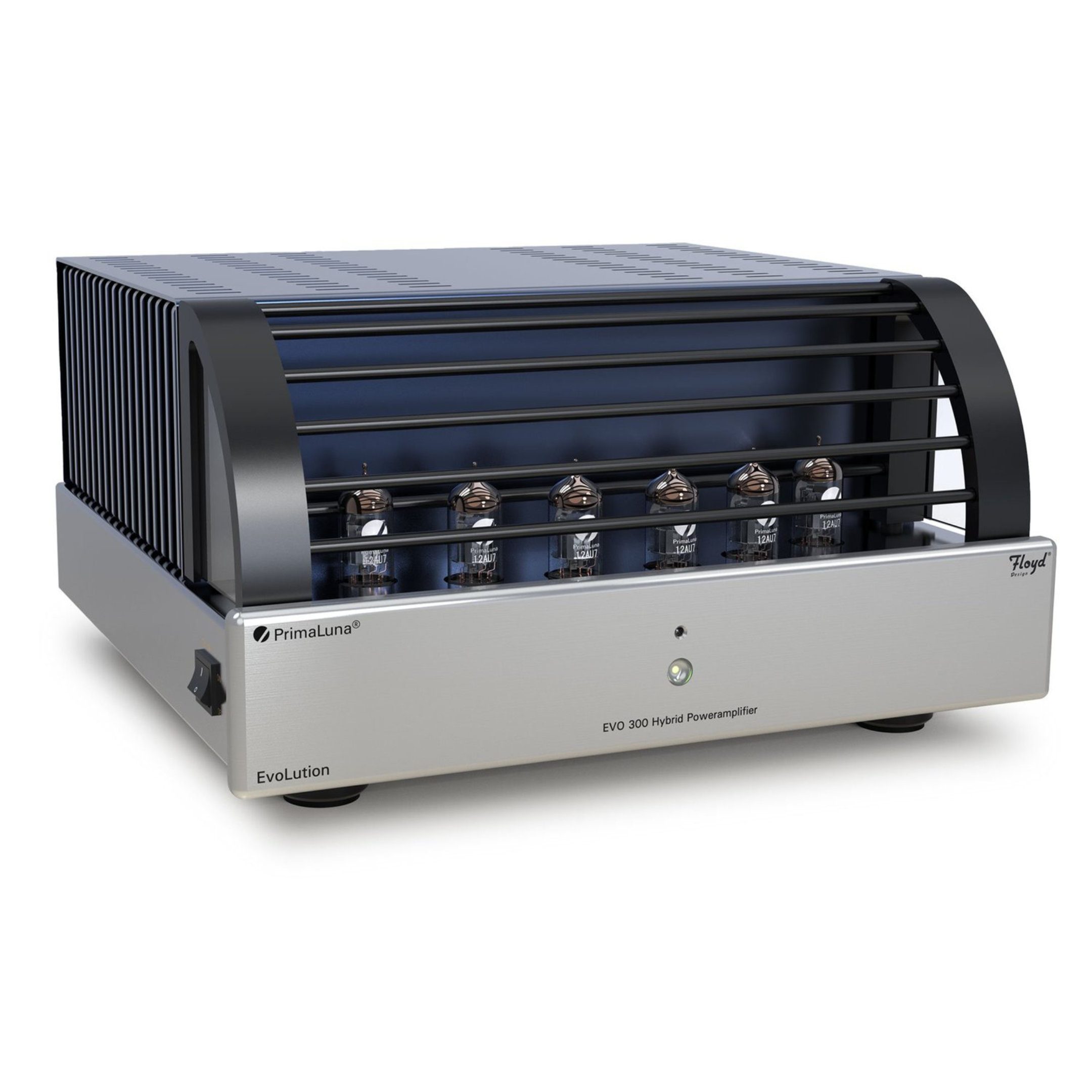PrimaLuna_EVO 300 Hybrid Power Amplifier - Silver Cage front right