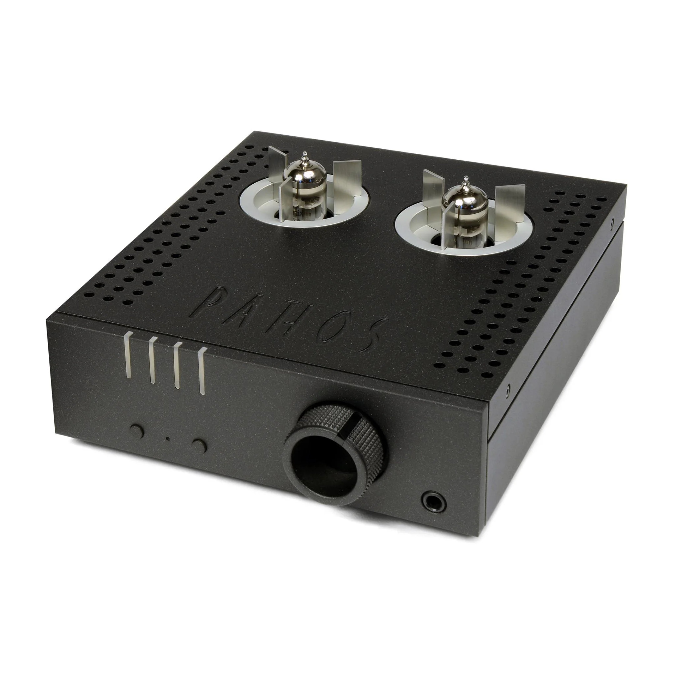 Pathos Aurium Headphone Amplifier black - front angle - web Pathos Aurium Headphone Amplifier