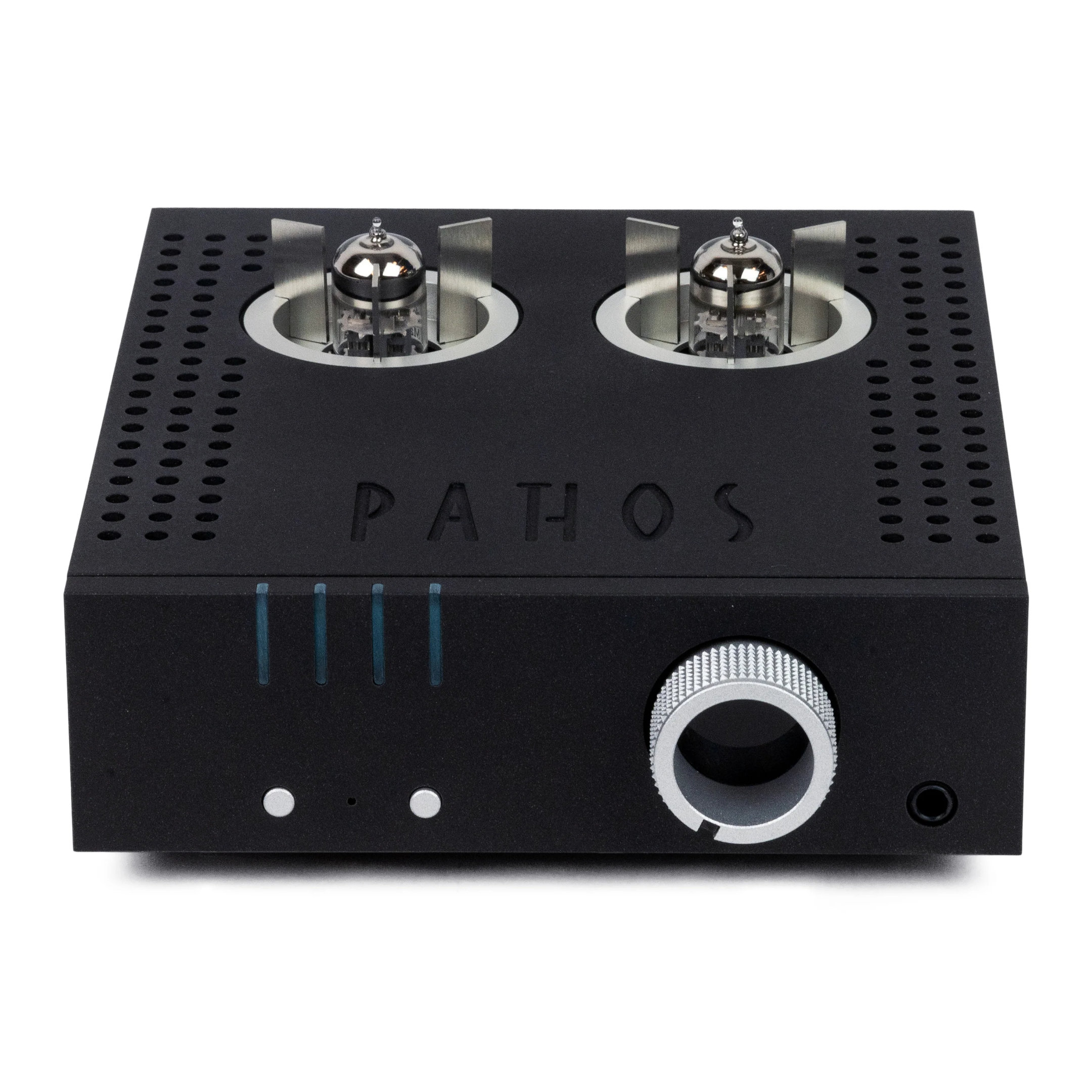 Pathos Aurium Headphone Amplifier black silver - front - web Pathos Aurium Headphone Amplifier